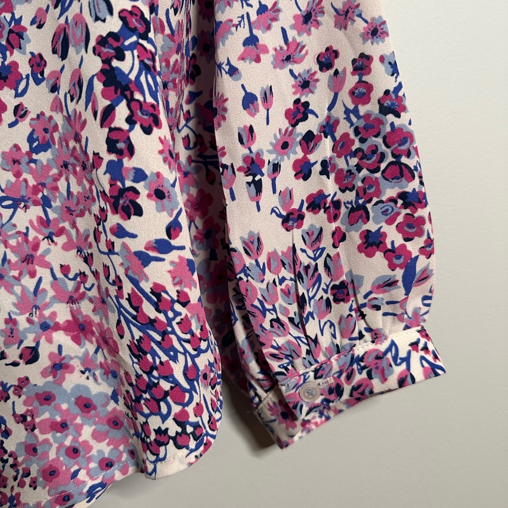 Talbots Pink and Purple Floral Blouse - Picture 6 of 9